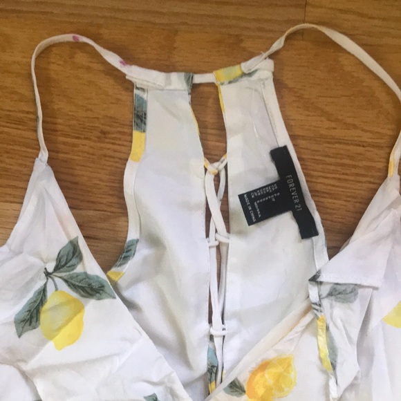 Lemon ruffle sundress tie back size small - Picture 2 of 5